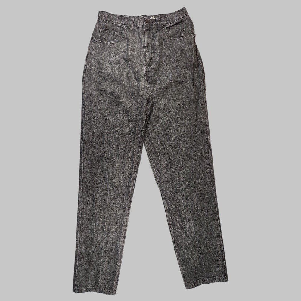 VTG 90 Bill Blass Easy Fit Jeans Women's 8  Black Gray Acid Wash Mom High Rise